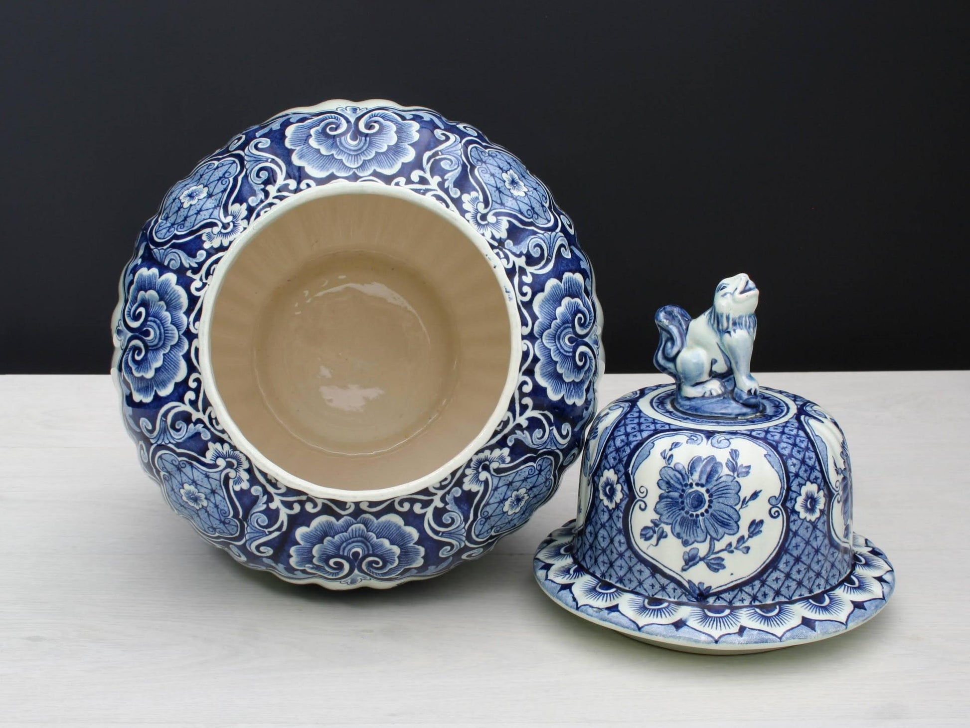 Vintage Delft Blue Ginger Jar: Large Blue and White Ceramic Vase & Unique Urn