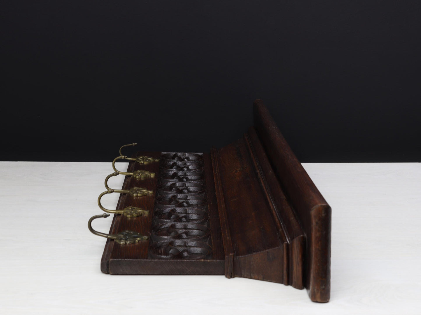 Antique Wall Mount Coat Rack with Shelf| Vintage Home Decor