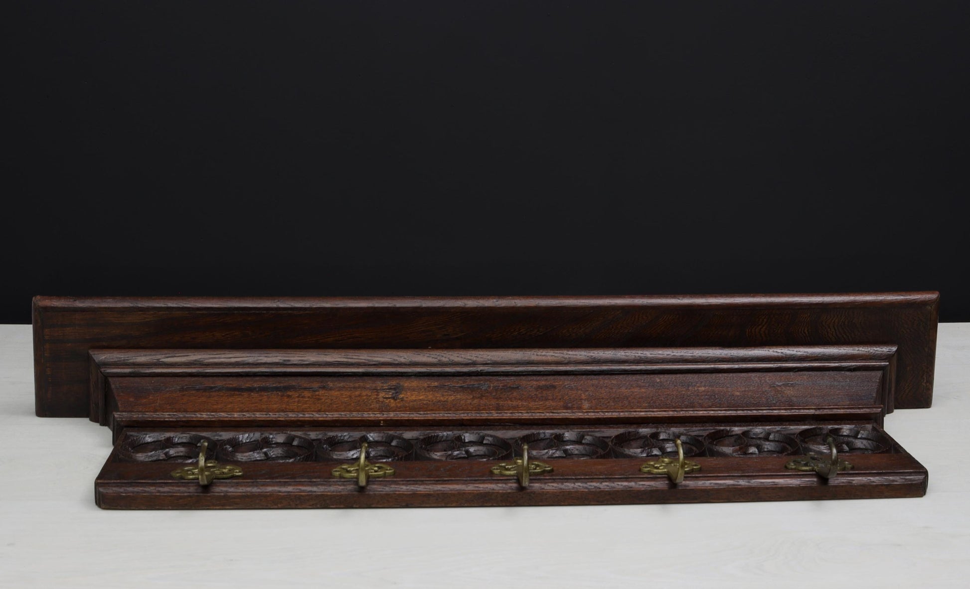 Antique Wall Mount Coat Rack with Shelf| Vintage Home Decor