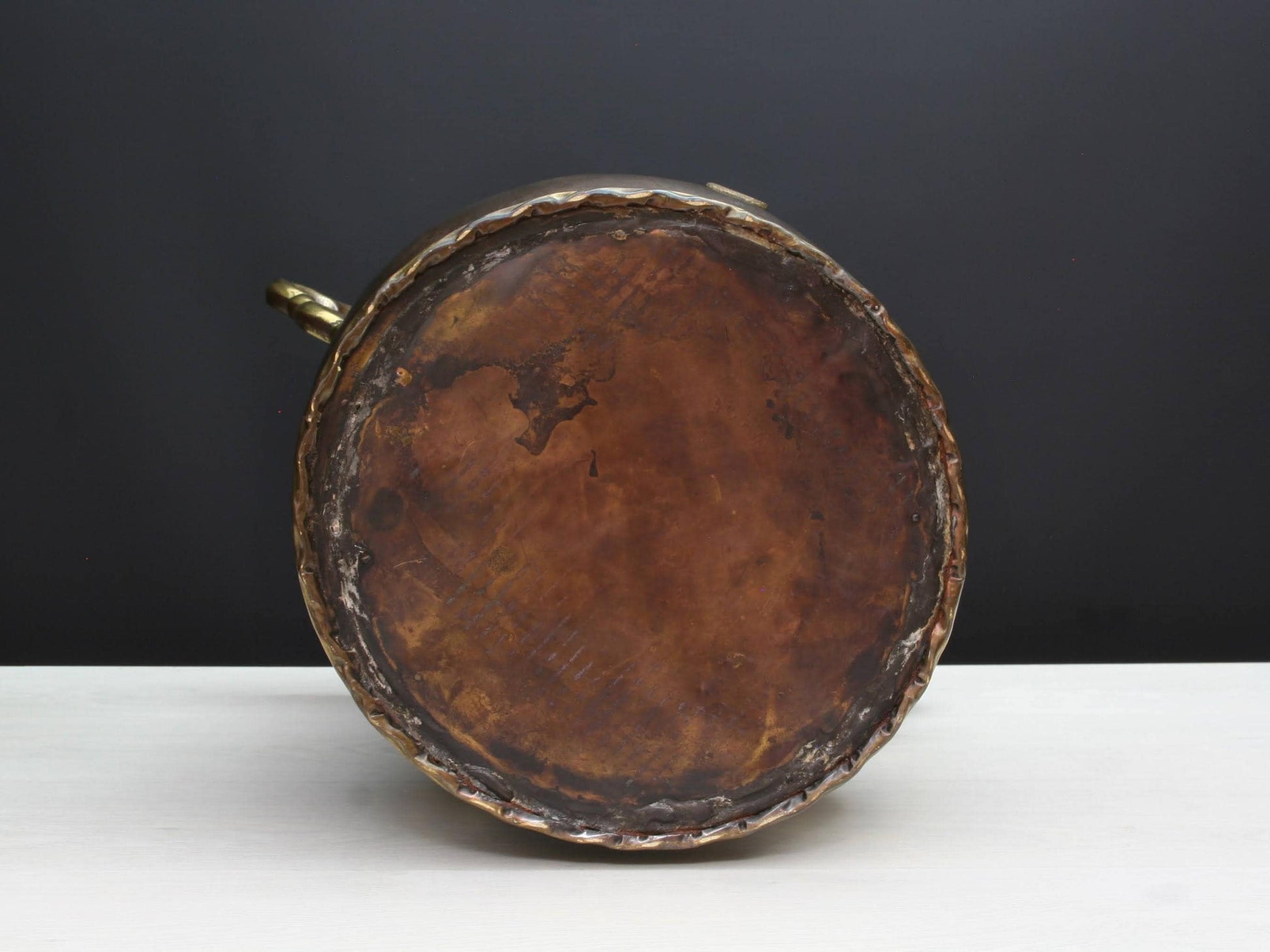 Vintage Copper Umbrella Stand with Brass Handles-Belgian Mid-Century Vintage Home Decor