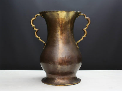 Vintage Copper Umbrella Stand with Brass Handles-Belgian Mid-Century Vintage Home Decor