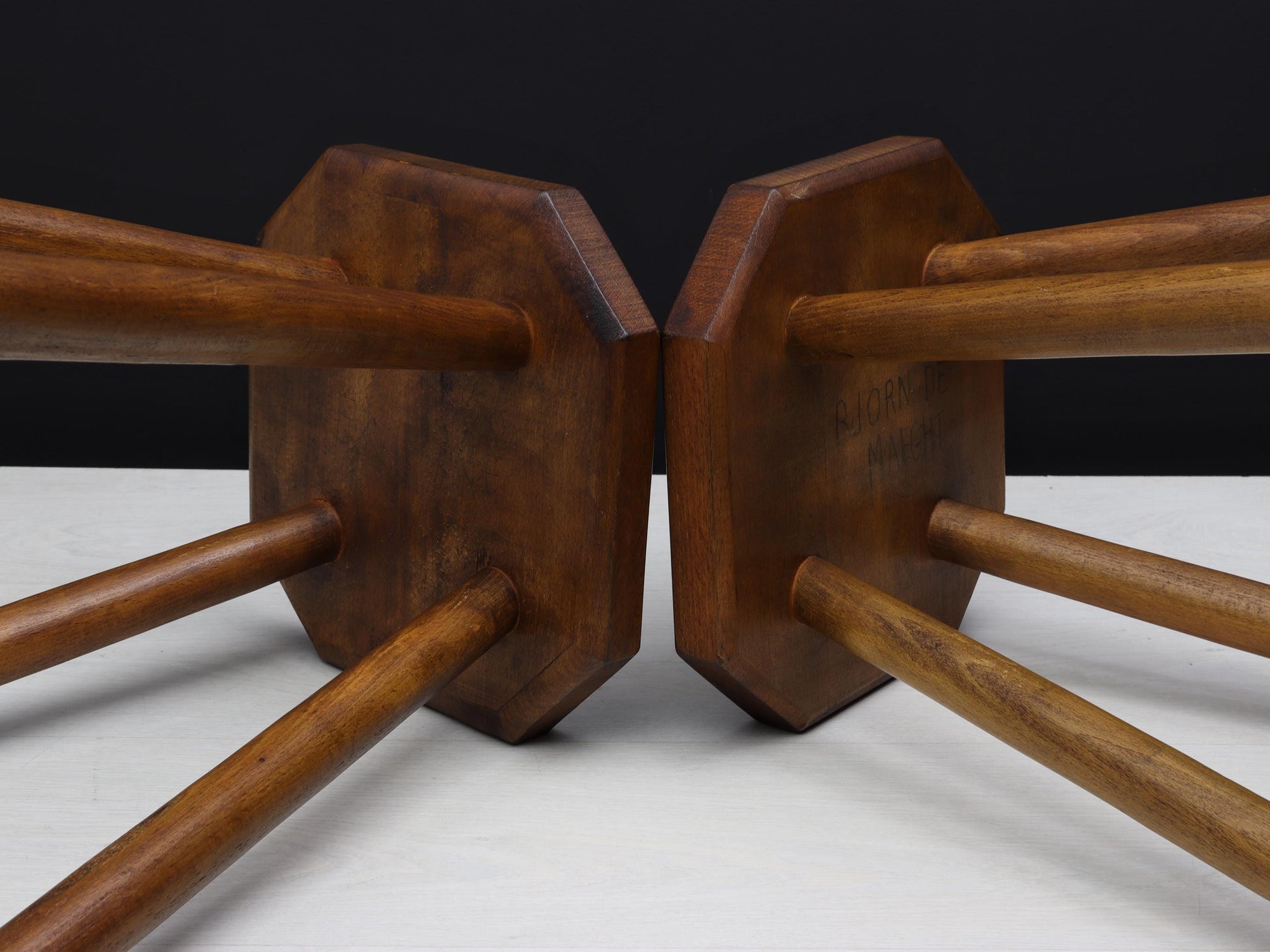 Belgian Pair of Vintage Stools: Indoor Plant Stand & Vintage Home Decor