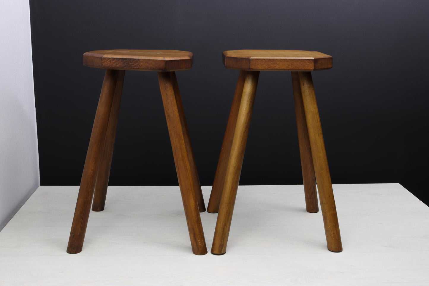 Belgian Pair of Vintage Stools: Indoor Plant Stand & Vintage Home Decor