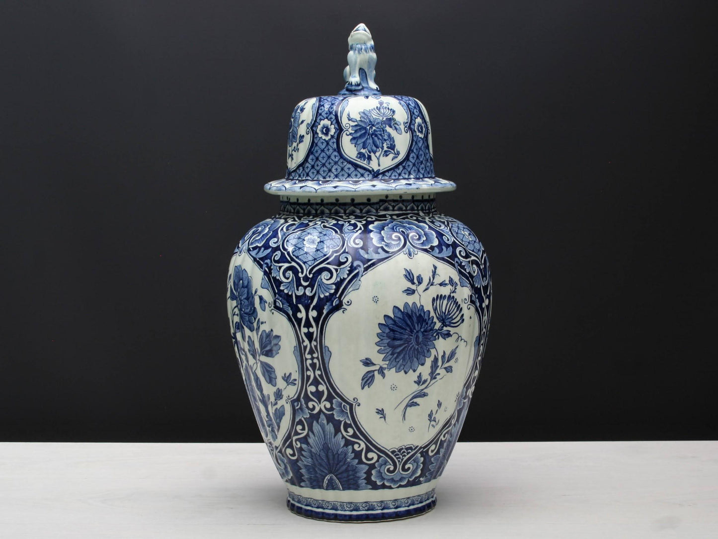 Vintage Delft Blue Ginger Jar: Large Blue and White Ceramic Vase & Unique Urn