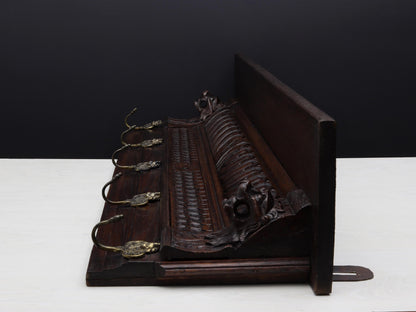 Antique Coat Rack with Shelf - Mechelen Style Wall Mount Entryway Coat Rack - Vintage Home Decor