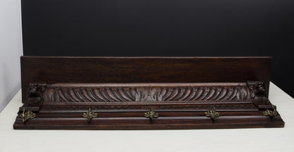 Antique Coat Rack with Shelf - Mechelen Style Wall Mount Entryway Coat Rack - Vintage Home Decor