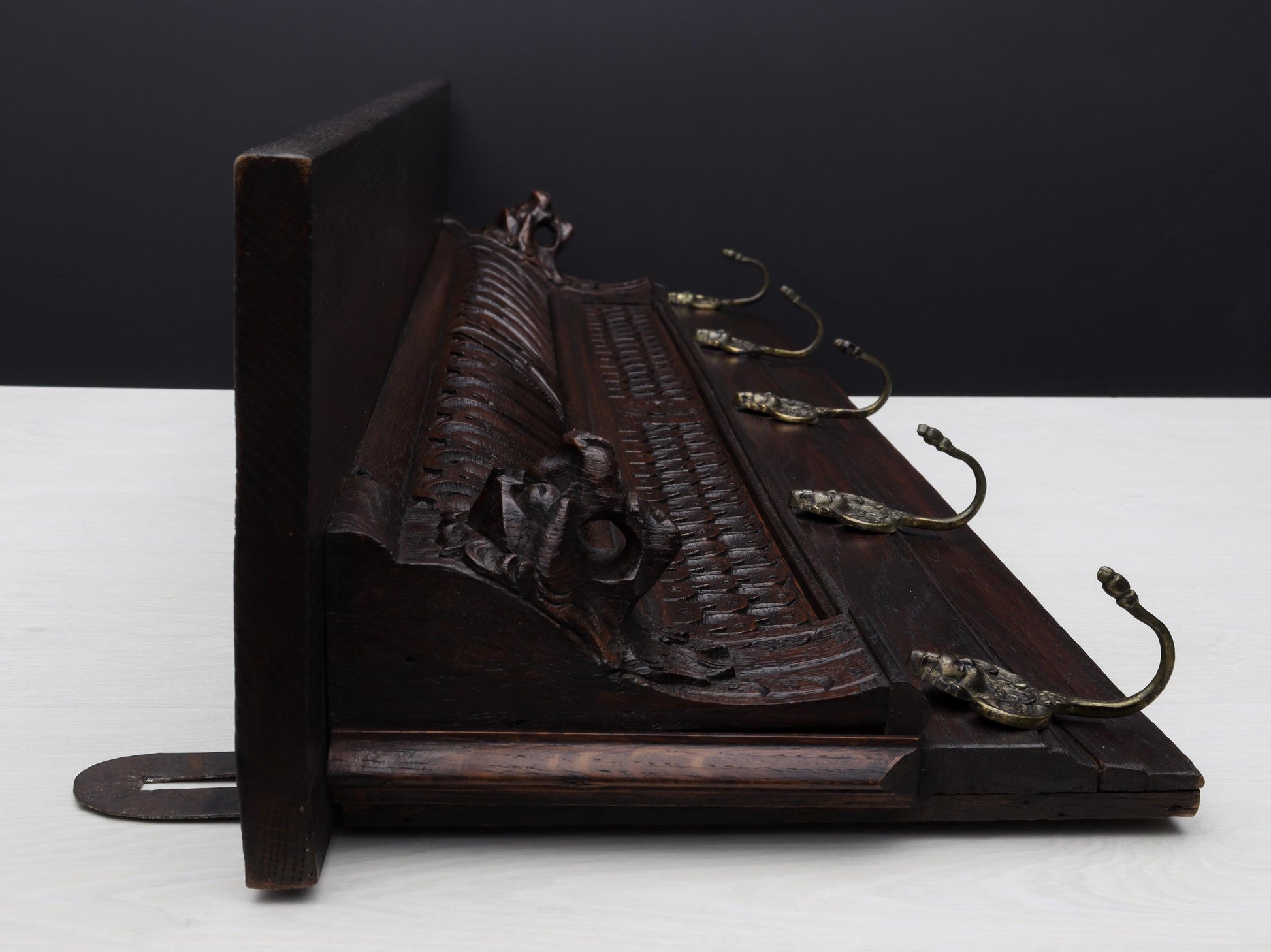 Antique Coat Rack with Shelf - Mechelen Style Wall Mount Entryway Coat Rack - Vintage Home Decor