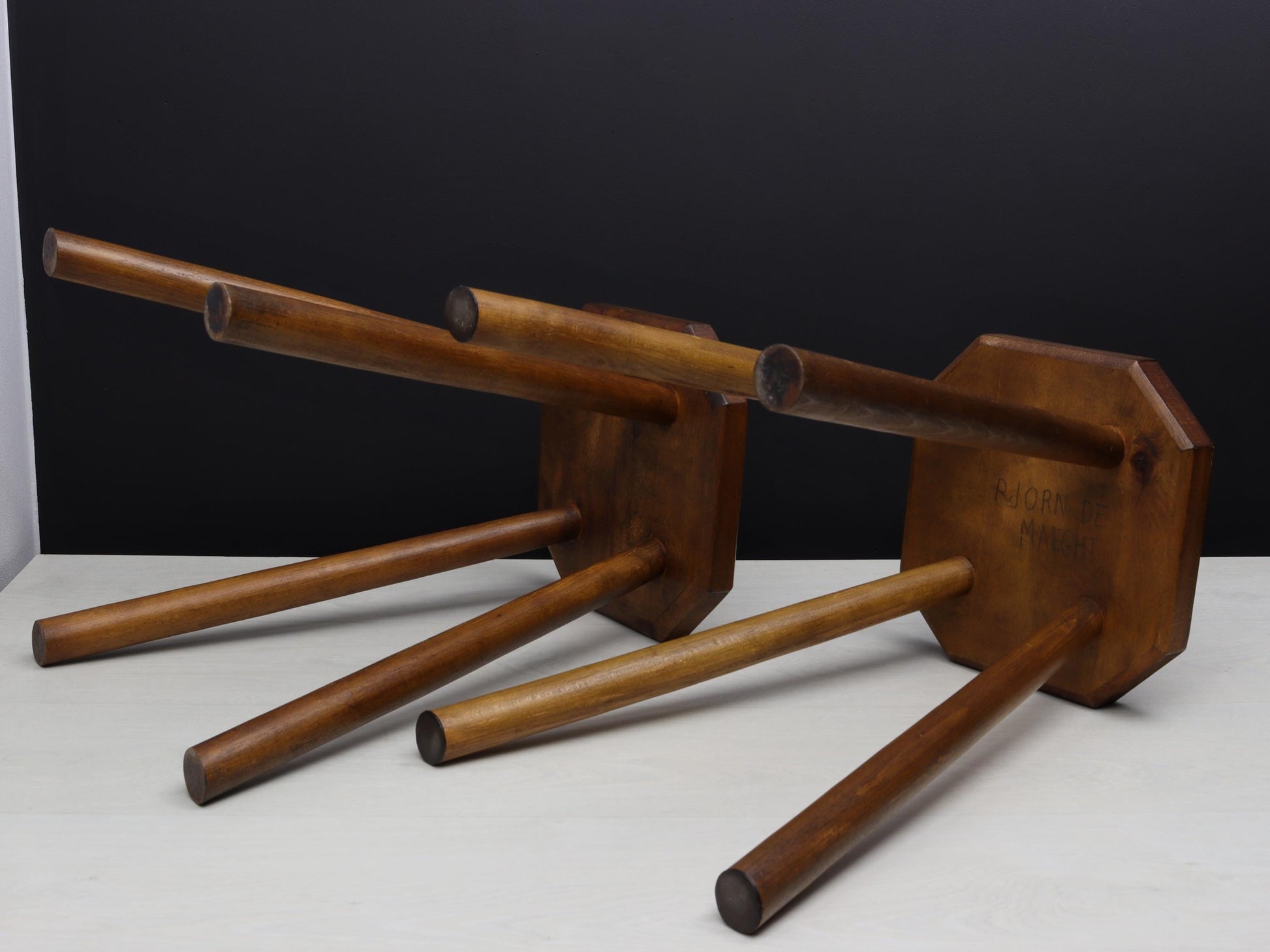 Belgian Pair of Vintage Stools: Indoor Plant Stand & Vintage Home Decor