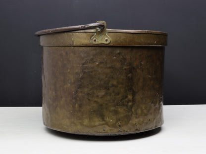 Antique Brass Cauldron for Firewood Storage and Fireplace Decor