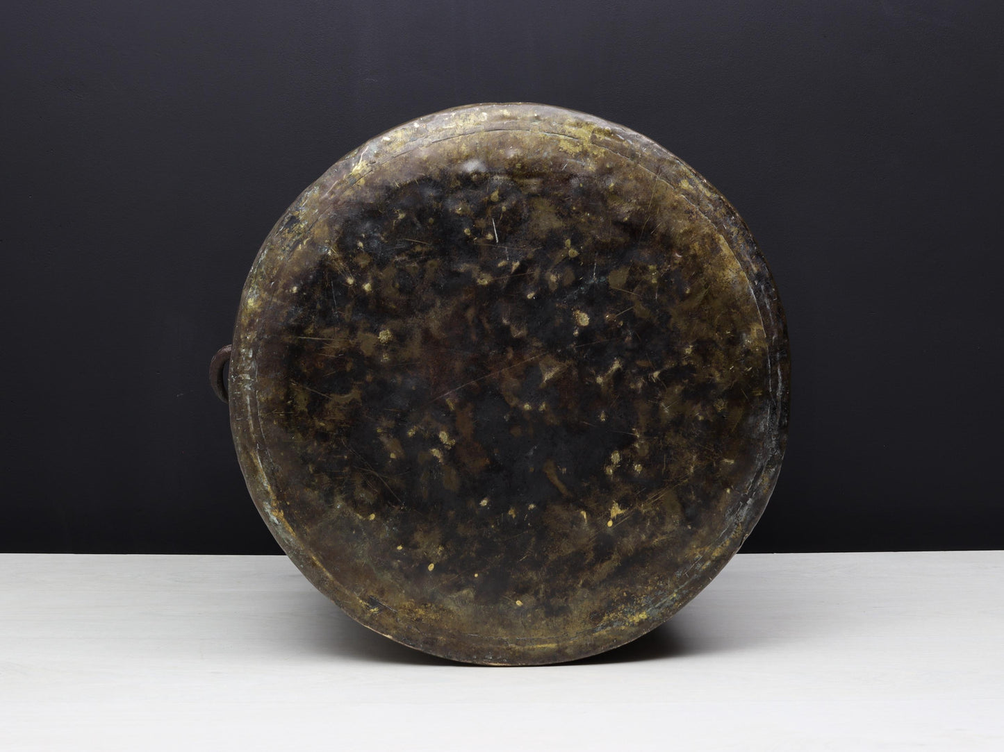 Antique Brass Cauldron for Firewood Storage and Fireplace Decor