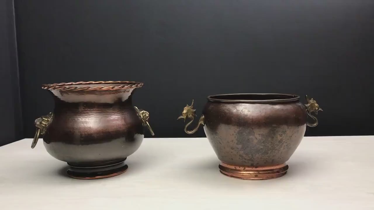 Vintage Copper Kettles make Unique Plant Holders for Modern and Vintage Home Decor