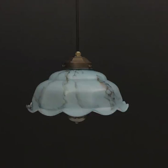 Elegant Pendant Light from an Antique Glass Shade | Antique Lighting Fixtures-Free Shipping