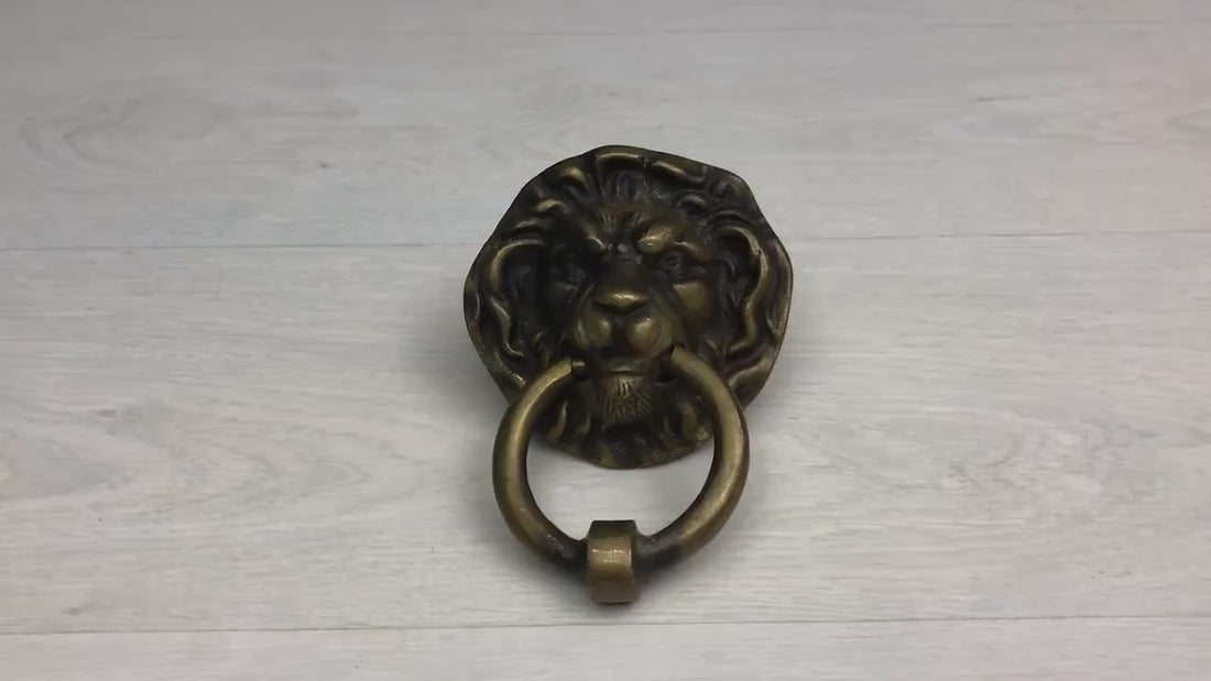 Vintage Brass Lion Door Knocker, Entry Door Hardware | Antique Door Knocker| Unique Gift Ideas
