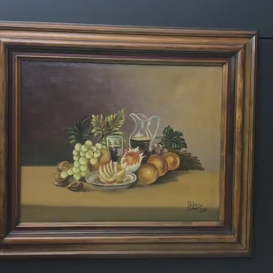 Antique Food Still Painting - Original Artwork | Antique Food Painting-Vintage Home Decor