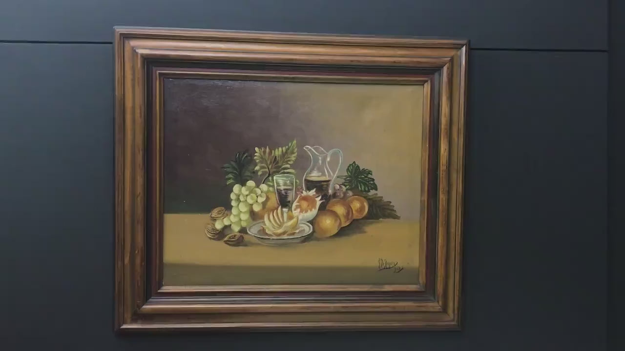 Antique Food Still Painting - Original Artwork | Antique Food Painting-Vintage Home Decor