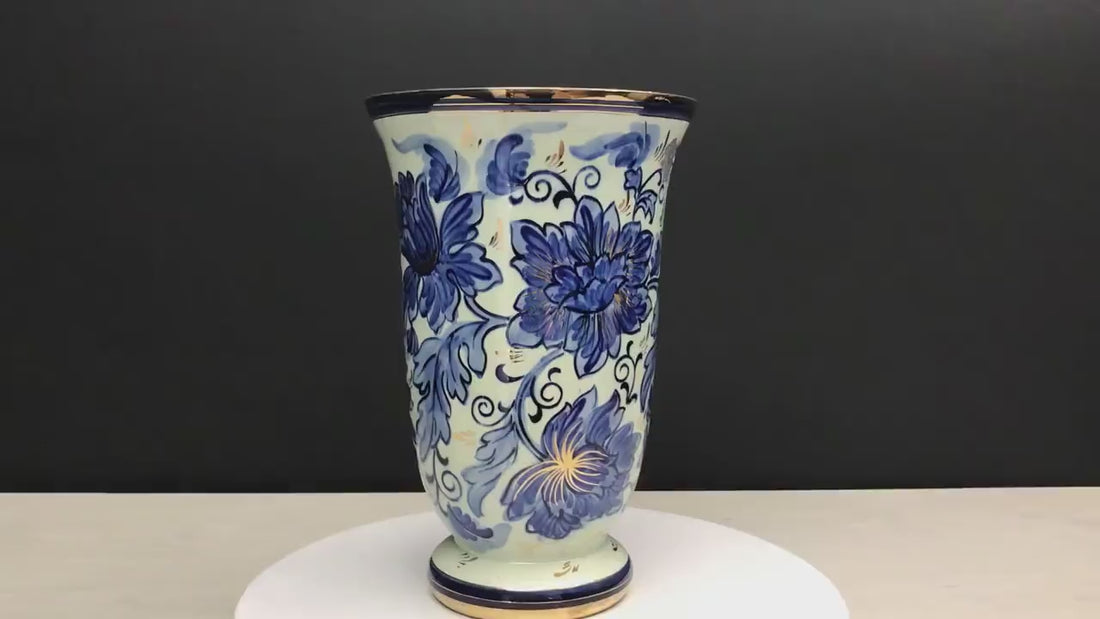 Stunning Ceramic Flower Vase | Vintage Vase- Belgium H.BEQUET QUAREGNON