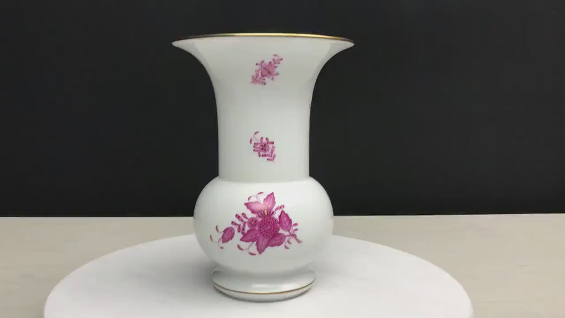 Elegant Hand Painted Herend Porcelain Vase