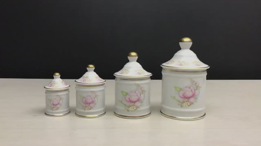 French Decor Limoges Kitchen Canister Set | Unique Gift Ideas for Kitchen Decor or Bathroom Decor