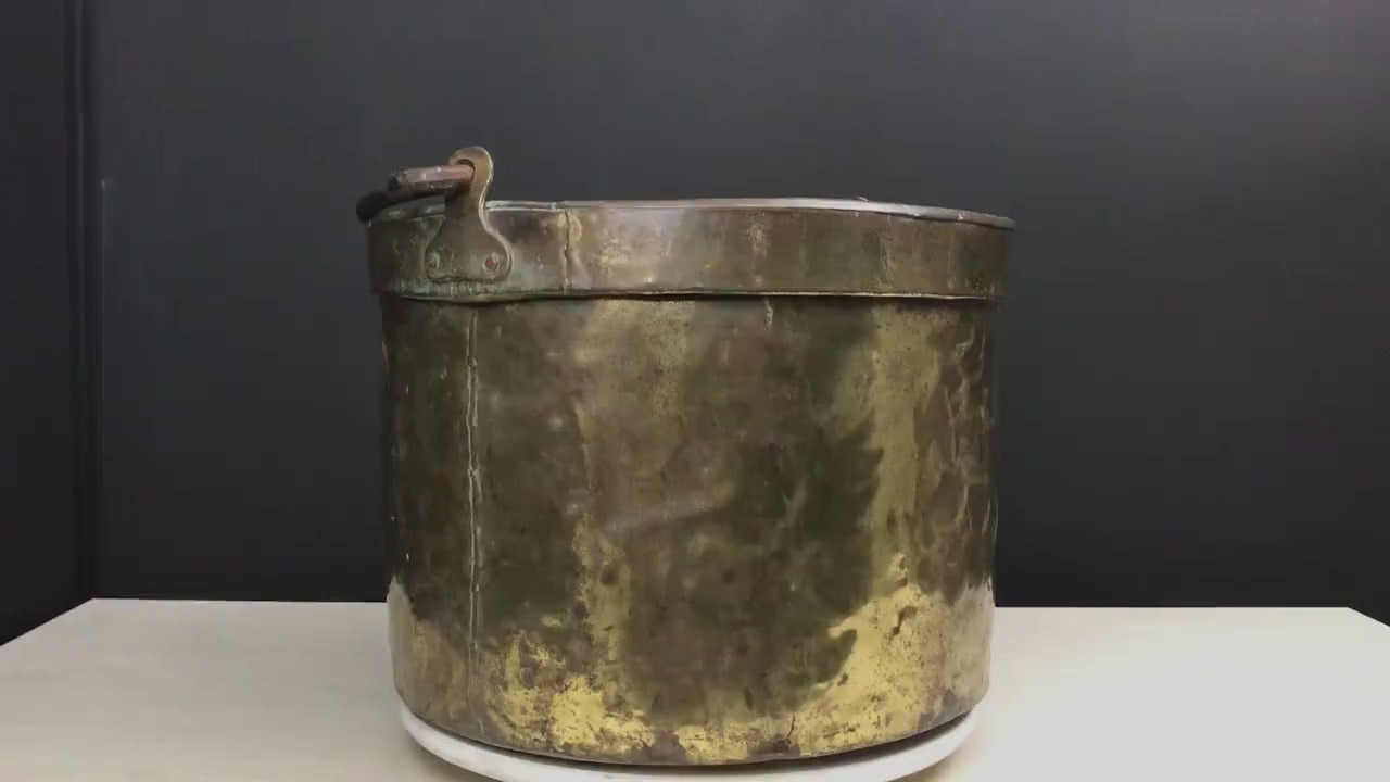 Brass Cauldron -Fireplace Decor | Brass Kettle-Firewood Holder | Copper Cauldron- Log Holder