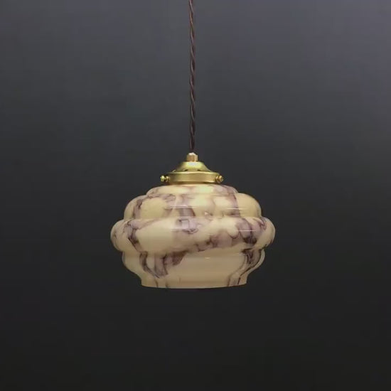 Gorgeous Glass Pendant Light Fixture | Art Deco Lighting- Unique Lamp | Unique Lighting