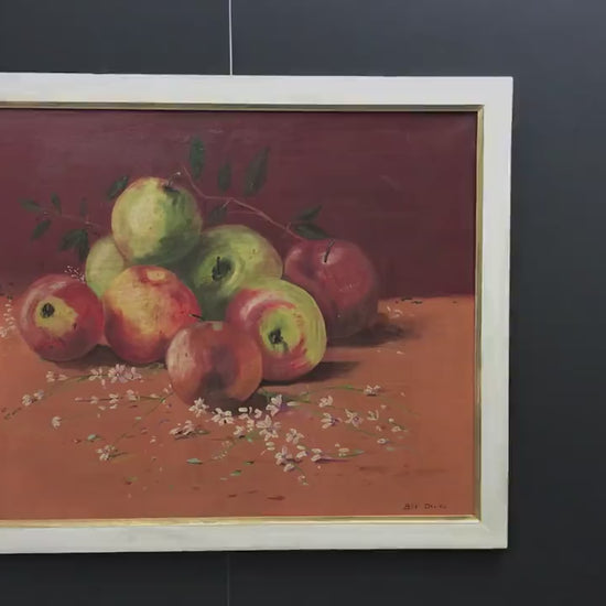 Original Artwork Fruit Painting - Still-Life Apple Painting |  European Art, Unique Gift Ideas, Vintage Home Decor
