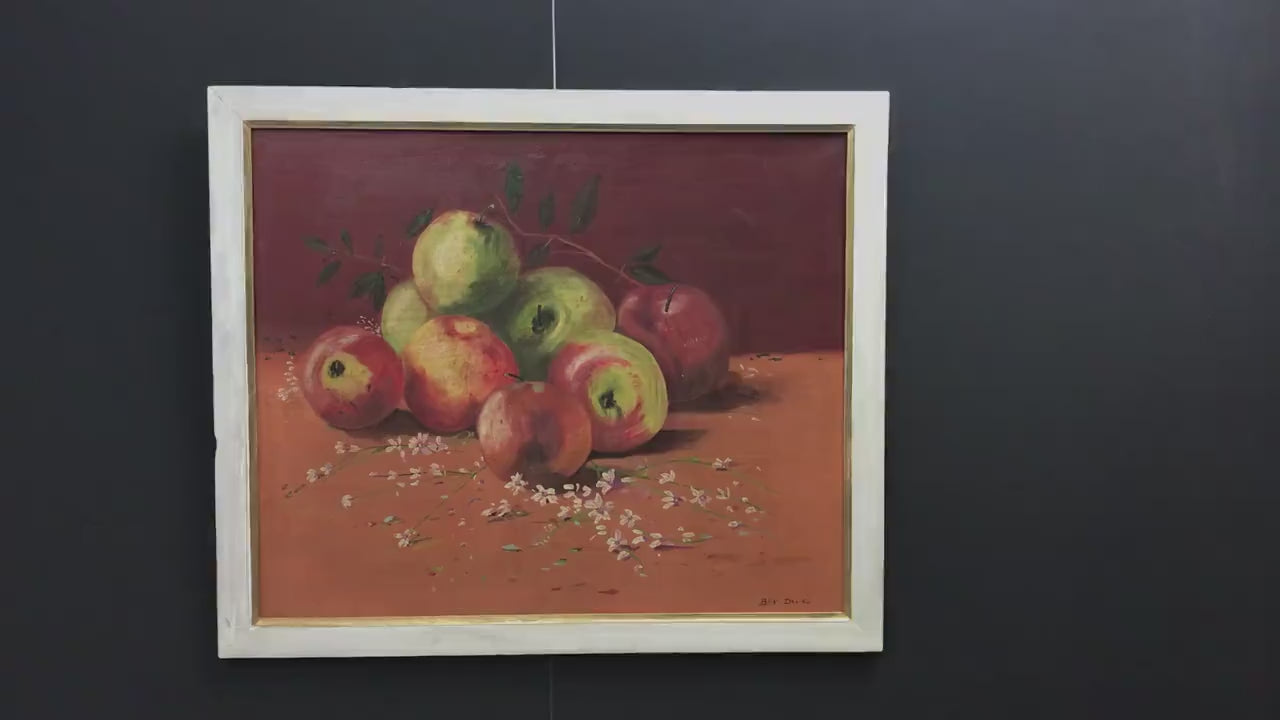Original Artwork Fruit Painting - Still-Life Apple Painting |  European Art, Unique Gift Ideas, Vintage Home Decor