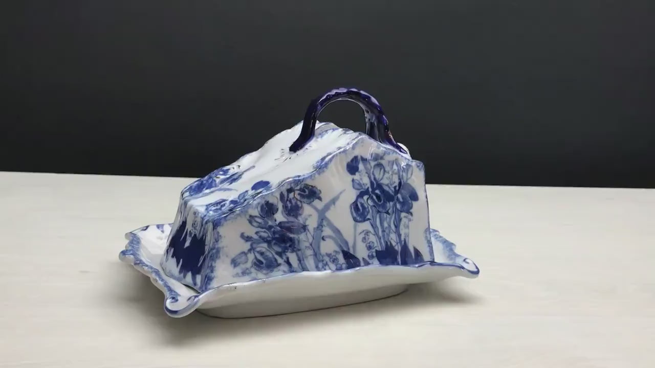 Blue and White Cheese Dome-Serving Dish | Wedding Gift