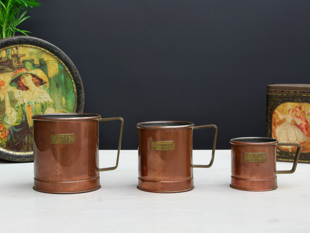 SOLD - Mid Century Copper and Brass Revere Ware Measuring Cups Set – Wise  Apple Vintage