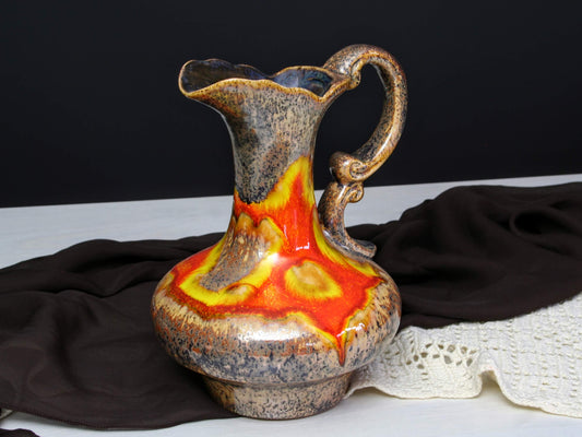 Fat Lava German Pitcher | Vintage Ceramic Pottery