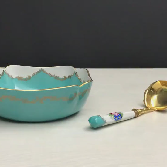 Porcelain Serving Bowl & Ladle | French Decor Kitchenware | Table Decor Serving Dish | Wedding Gift and Unique Gift Deals