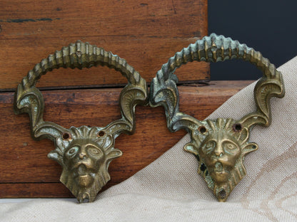 Antique hardware - French antique brass pulls