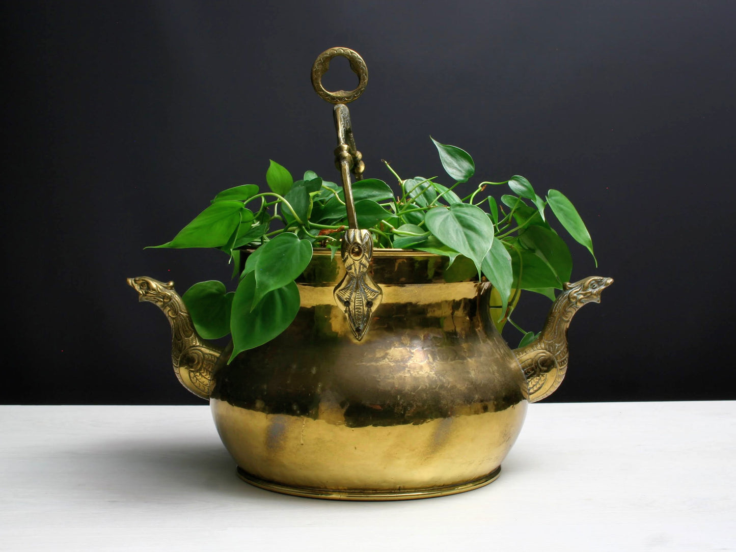 French brass kettle with handle