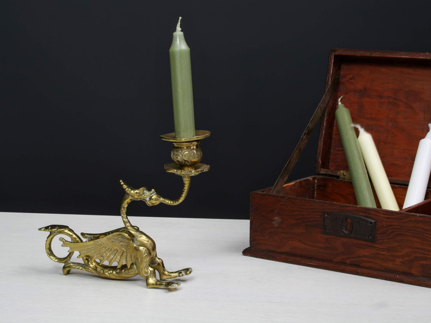 French Antique Candle Holder - Dragon Decor