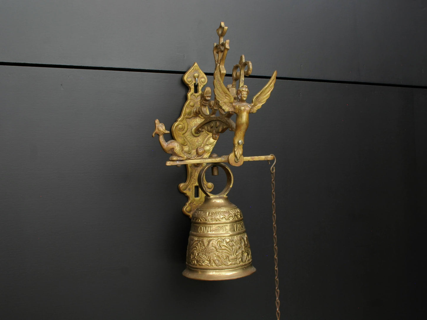 wall mounted bell - large bronze or brass bell from Belgium monastery 