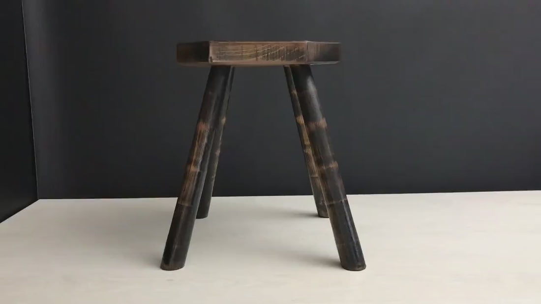 Milking Stool or Indoor Plant Stand | Wooden Stool  for Farmhouse Decor