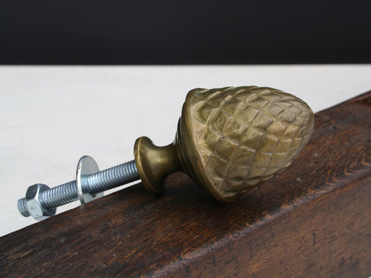 Pine Cone Brass Finial | Door Pull | Vintage Hardware 
