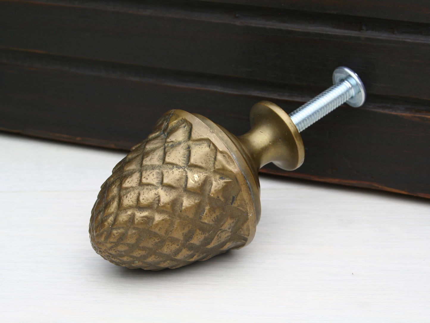 Pine Cone Brass Finial | Door Pull | Vintage Hardware