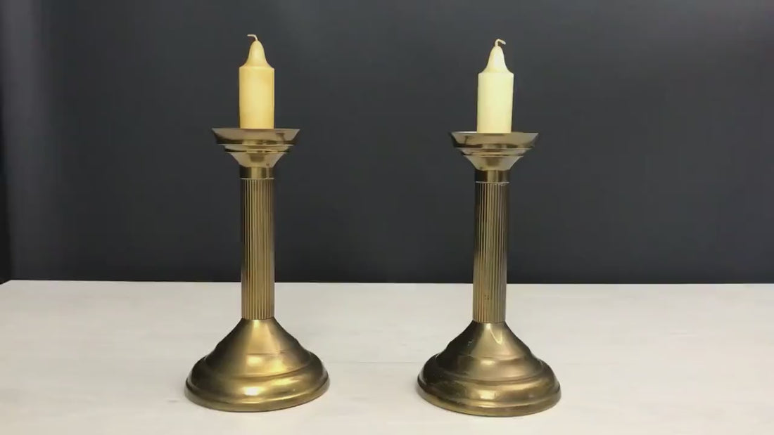 Brass Candle Stick Holder Set | Country Home Decor