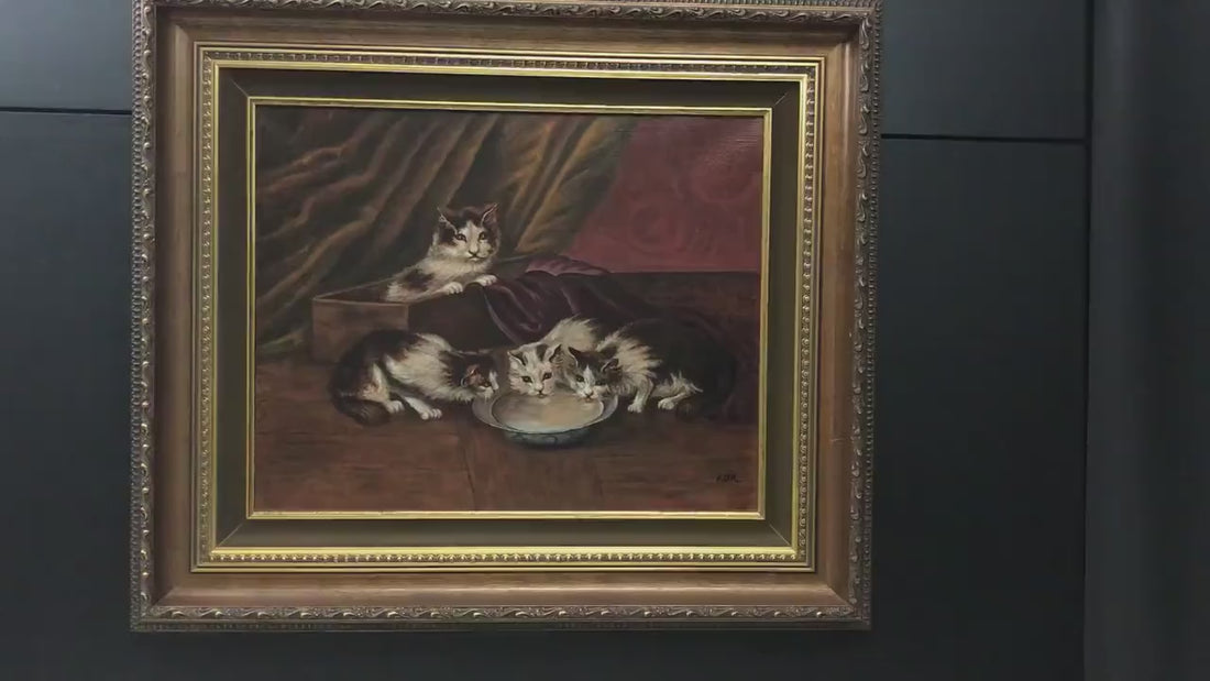 Cat Painting, Original Artwork | Gift For Cat Lovers, Vintage Painting