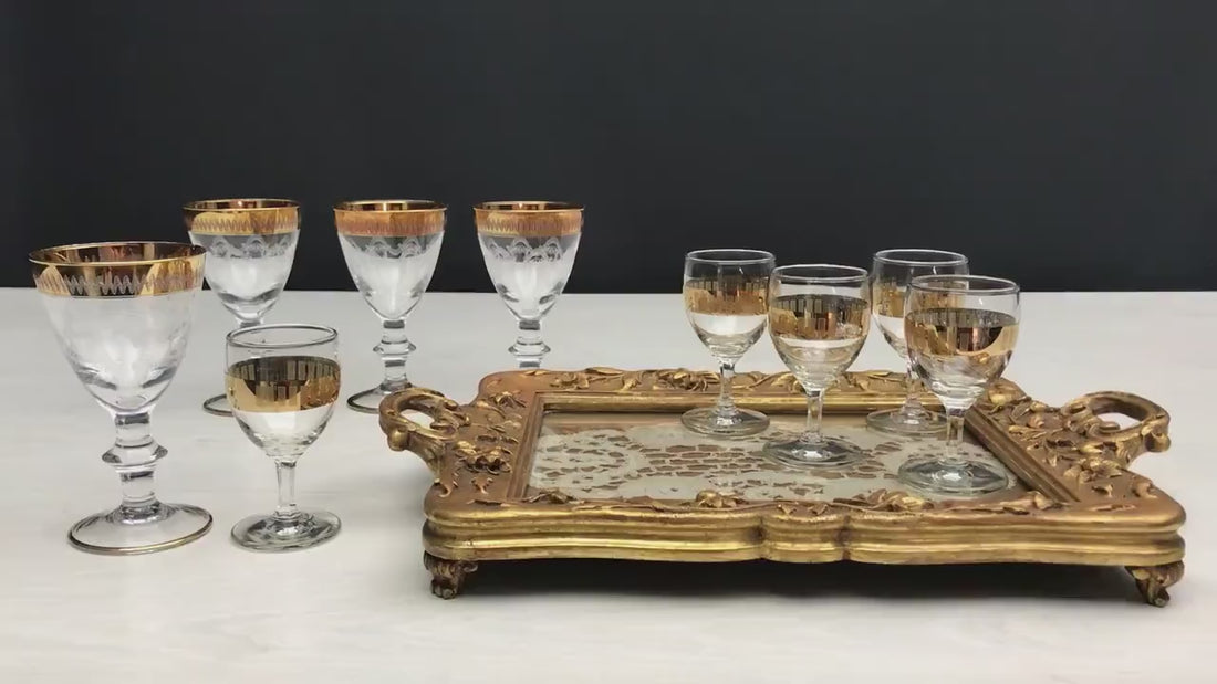 Unique Barware Set from Europe  | 4 Liquor Glasses  &  5 Shot Glasses