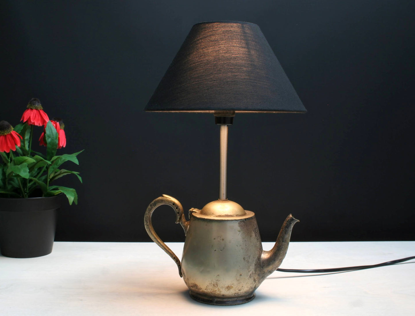 Silver Teapot Lamp