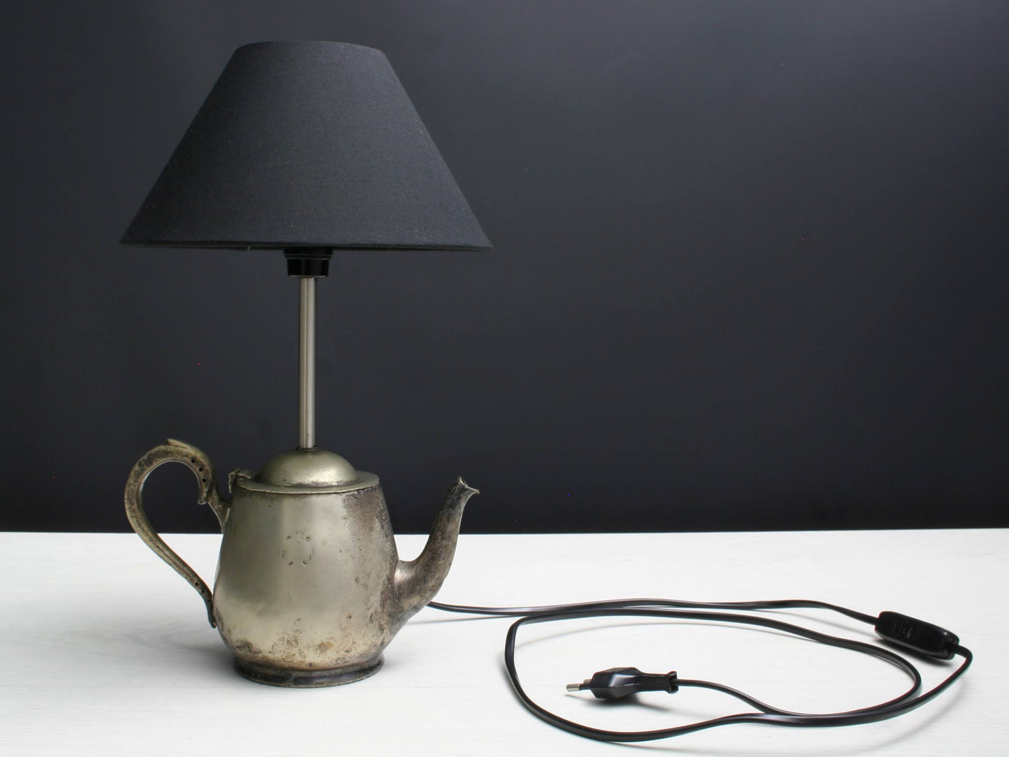 Silver Teapot Lamp