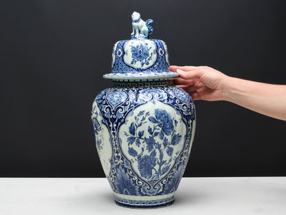 Delft Blue Foo Dog Vase