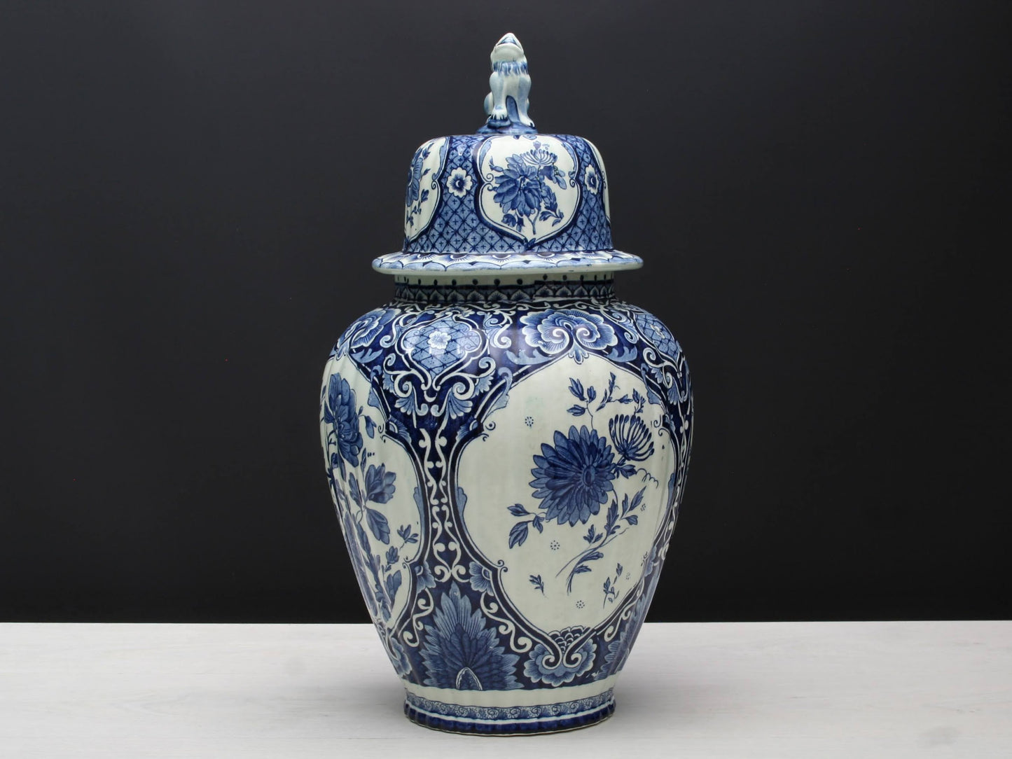 Delft Blue Foo Dog Vase