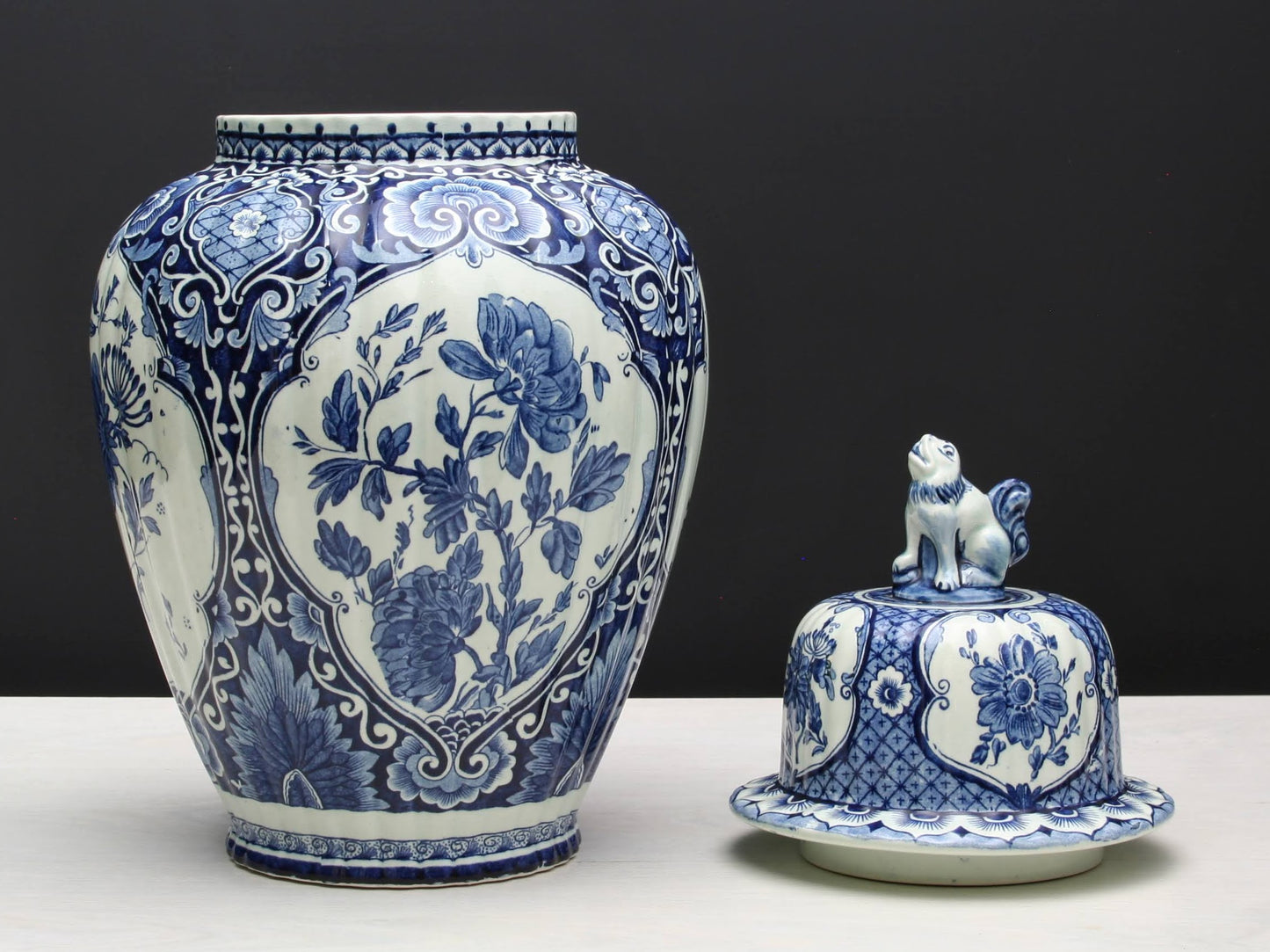 Delft Blue Foo Dog Vase