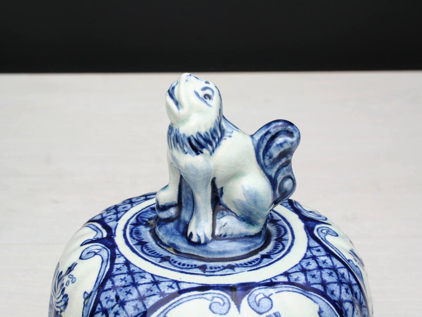 Delft Blue Foo Dog Vase