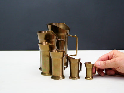 Vintage Brass Measuring Cup Set