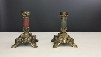 Antique Candleholder Set | Stunning Candle Holders for Table Decor Candle Centerpiece | Mantel Decor Candleholder