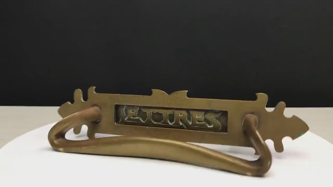 French Antique  Door Mail Slot | French Country Style-Brass Door Pull