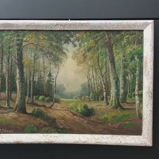 German Art Forest Painting by Otto Schwarz | Original Artwork Paintings On Wood | Oil Paintings, Nature Paintings & Vintage Painting Deals